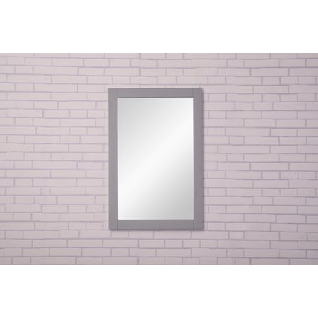 22 In. X 32 In. Wall Mirror In Medium Grey Finish